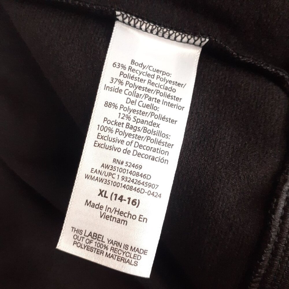 Athletic Works Boys Full-Zip Black Jacket With Reflective Stripe XL ,L - Picture 9 of 11